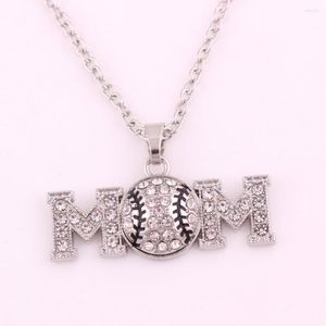 Colliers à pendentif Baseball MOM Strass Collier