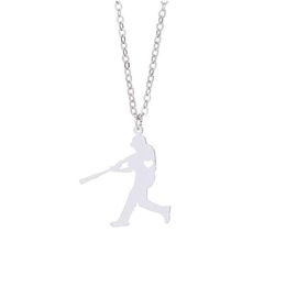 Pendentif Colliers Baseball Player Collier avec coeur d'amour en acier inoxydable charme lien chaîne bijoux pour femmes et hommes enfants cadeaux DH8YA