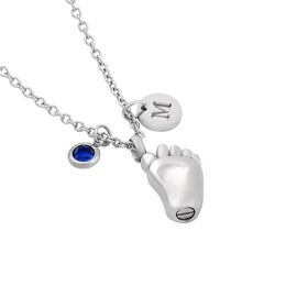 Pendentif Colliers Bayby Foot Forme Collier d'urne de haute qualité pour cendres Memorial Crémation Keepsake Urnes Bijoux unisexe avec alphabet2611