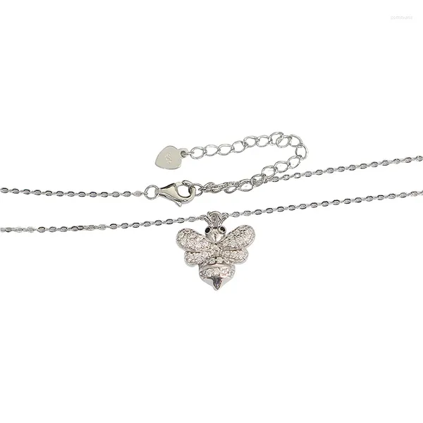 Collares colgantes Beadsnice 925 Collar de plata esterlina con cadena de extensión Abeja Novela Regalo 39118