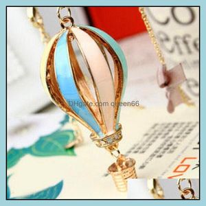 Hanger kettingen mooie druppel luchtballon goud vergulde ketting trui chain ketting lange druppel levering sieraden hangers dhxn7