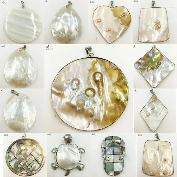 Pendentif Colliers Beaux Bijoux Nacre Shell Femmes Hommes Perle PWFH588b