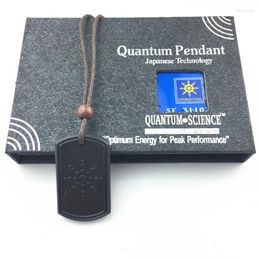 Colliers pendentifs Belle pierre volcanique quantique Collier d'énergie d'ions négatifs purifiant votre corps