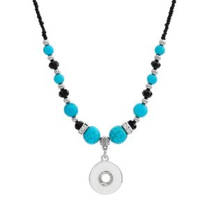 Pendentif Colliers Beauté TurquoiselRed Perles Style National Snap Collier 55cm Fit DIY 12MM18MM Boutons BijouxPendentif