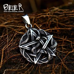 Colliers pendentifs Beier en gros prix Virtus Junxit Mors non séparabit Skull 316L Acier inoxydable unique pour l'homme BP8-101