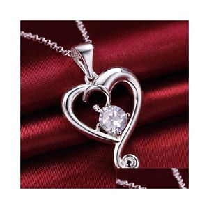 Meilleur cadeau coeur forme pendentif collier blanc pierre précieuse Sterling Sier Stsn603 mode 925 vente directe d'usine Drop Del Dhcyw