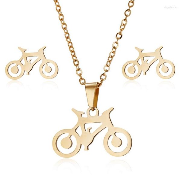 Collar colgante Bicicleta Sports Charm Collar Collar de bicicleta Earr-ing Sport Lindo