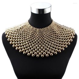 Collares pendientes Big Chunky Ball Beaded Maxi Gargantilla Collar para mujer Marca Florate Cadena hecha a mano Metal Declaración Bead