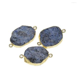 Colliers pendants Connecteur de pierre à point de tranche brute irrégulière pour collier 2022 Blue Crystal Quartz Point Femmes Cadeau