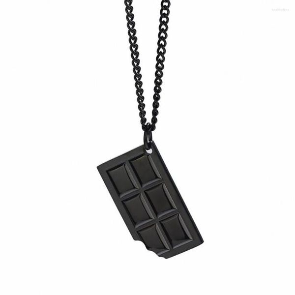 Collares colgantes Comida negra Encantos de chocolate Collar Hombres Mujeres Moda Regalo basura para él con cadena