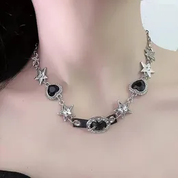 Colliers pendentifs papillon en forme de coeur noir collier pour femmes bonne qualité strass cristal Zircon étoile chaîne ras de cou