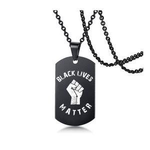 Pendentif Colliers Black Lives Matter Collier Hiphop En Acier Inoxydable Protestation Militaire Marque Garçon Bijoux Cadeaux Drop Livraison Pendentifs Othv8