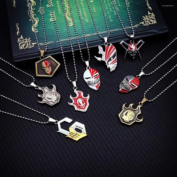 Collares colgantes Collar de lejía para mujeres Hombres Kurosaki Ichigo Metal Anime Cadenas de joyería Gargantilla Collares Charm