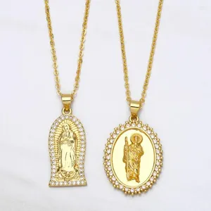 Hangende kettingen Gezegende moeder van God Maria ketting koper cz san judas tadeo religie bescherming sieraden geschenken nkea052