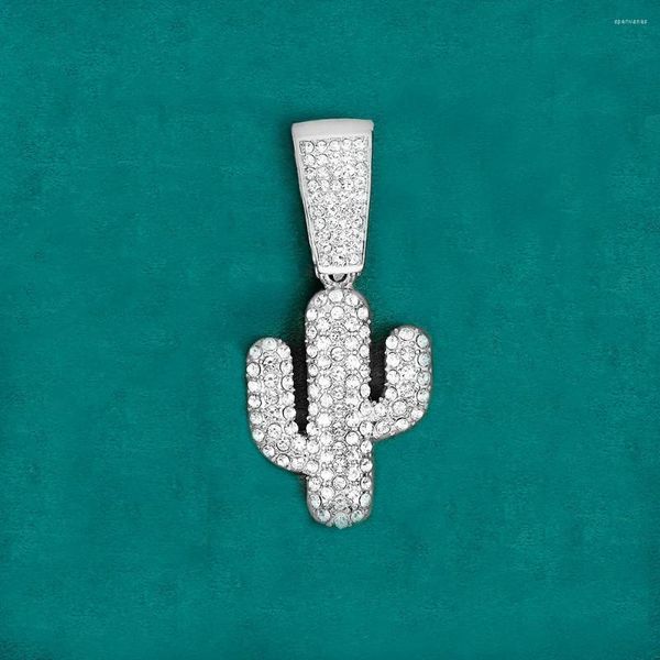 Colliers pendentif Bling Cactus est associé à une chaîne de corde de 4 mm de large pour hommes et femmes, décoration quotidienne