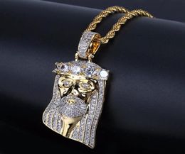 Colliers de pendentif bling jésus doré pendants pendants micro pavé ramionnage cz out des hommes 39