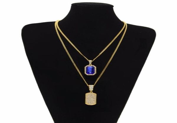 Colliers pendants bling glacé out Hip Hop Dog Set Mens Womens Gold Couleur zinc alliage Big Stone Red Cagm00537126767