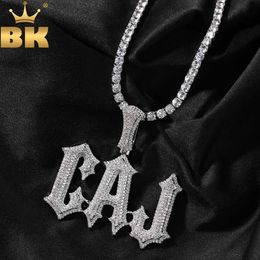 Colliers de pendentif Bling King Lettres épineuses personnalisées micro boutique CZ Colore coloré personnalisé Collier pendant Hip Hop Singer Rap Jewelrywx
