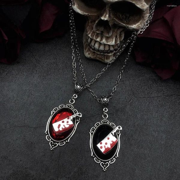 Collares colgantes collar de cuchilla sangrienta psicobilly emo goth punk esporor cuchillo asesinato carne de halloween regalo de joyería