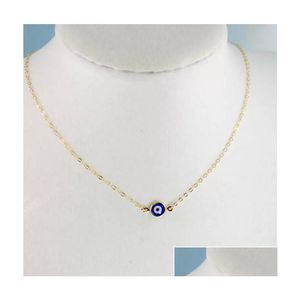 Collares pendientes Blue Evil Eye Bohemian Necklace Gold Sier Colors For Women Birthday Amistad Jewelry Party Gift Wholesale Drop Del Dhqwa