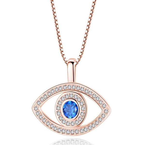 Colliers pendents Collier Evil Eye Crystal Crystal CZ Clavicule Sier Rose Gold Jewelry Third Zircon Fashion Drop Livrot Pendants Othqw
