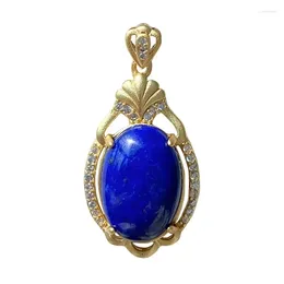 Colliers pendents Bleu minerai lapis lazuli Naturel Stone Pendants Nouilles d'oeuf Collier richesse chanceux pour les femmes Bijoux de la mode des hommes