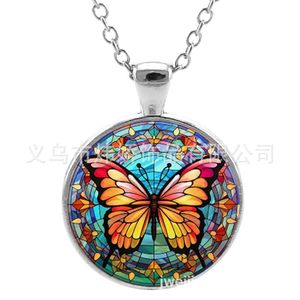 Colliers pendants Collier Blue Purple Magic Butterfly Beautifier Insecte Fleurs Gemme Bijoux à la main Bijoux à la main