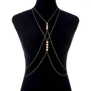 Hangende kettingen lichaamsketens sieraden voor vrouwen rond pailletten nachtclub sexy legering borst ketting