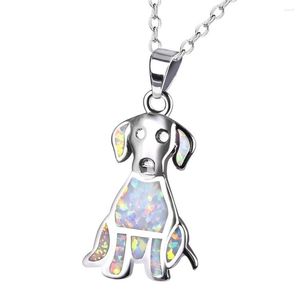 Pendentif colliers bohême mignon chien Animal tour de cou blanc opale chaîne Long collier mode Boho bijoux Collares Mujer 2023