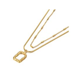 Hanger kettingen bohemia titanium staal dubbele laag geometrische Engelse alfabet ketting voor vrouwen trendy ketting drop levering juweel otcam