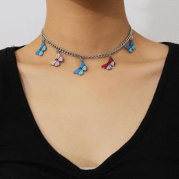 Hanger Kettingen Bohemian Leuke Vlinder Choker Voor Vrouwen Kleurrijke Sleutelbeen Keten Ketting 2023 Kraag Vrouwelijke Chocker Sieraden