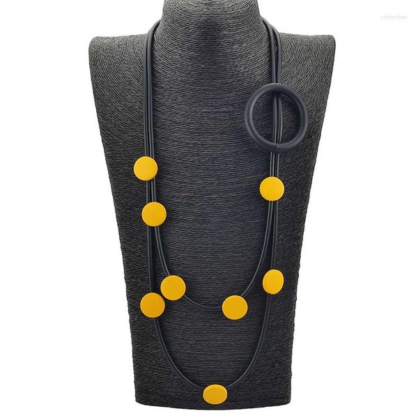 Collares colgantes Estilo étnico Bucemio Collar colorido Mujeres Diseño de lujo Accesorios de disfraces de joyas de goma