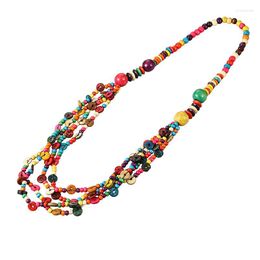 Pendentif Colliers Bohème Bijoux Femme Vintage Sautoir Bois Déclaration Collier Maxi Multicouche Fait Main