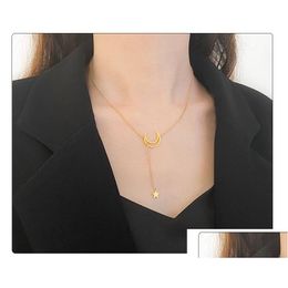 Collares colgantes Collar de estrella de luna bohemia para mujeres color de oro 2021 colgantes vintage geometría aficionadas joyas de regalo de regalo dhglh