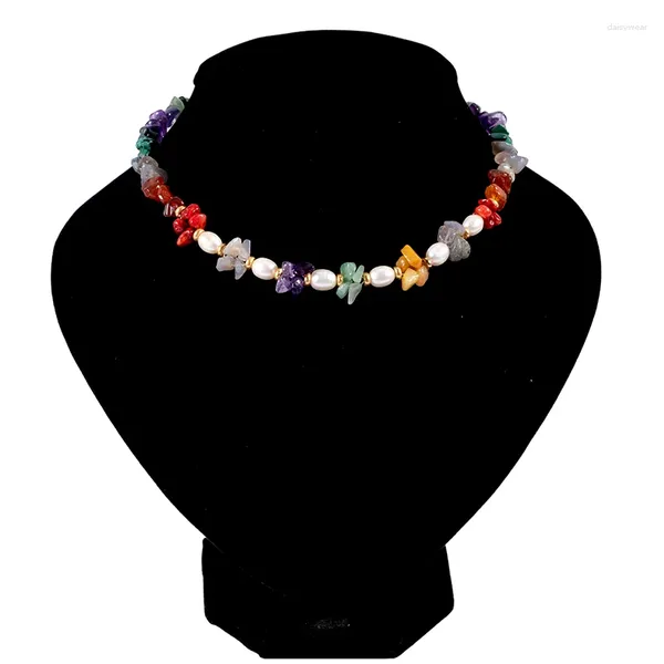 Collares colgantes Bohemio Piedras naturales Gargantilla Collar 2023 Para mujer Collar simple Cuello de playa Bohemia Joyería Gota