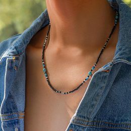 Hanger Kettingen Boheemse Rijst Kraal Ketting Voor Vrouwen Mannen Tieners Mode Punk Choker Turquoise Sleutelbeen Ketting Eenvoudige Heren Sieraden