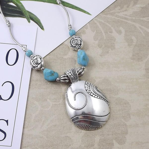 Collares pendientes bohemio turquesa amor corazón para mujeres niñas declaración colgantes collar fiesta vacaciones joyería regalos