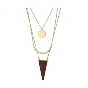 Pendentif Colliers Boho Arrivées Triangle Couches En Bois Femme Vintage Accessoires Déclaration Drop Delivery Bijoux Pendentifs Dhgjd