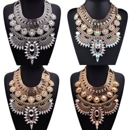 Pendentif Colliers Boho Ethnique Big Bib Maxi Choker Femmes Bijoux Indien Vintage Déclaration Cristal Grand Collier Collier Fille 230617