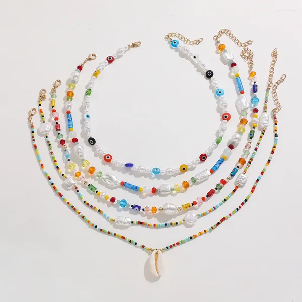 Colliers pendants Collier de coquille de perle d'imitation irrégulière pour femmes