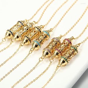 Pendentif Colliers Boho à motifs Collier de cage pour femmes longues chaînes en acier inoxydable Hip Hop Collares Cuivre CZ Dangle Charms Punk PendantPe