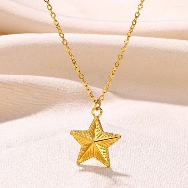 Pendentif Colliers Boho Starfish pour femmes Couleur Or Océan Collier d'été Bijoux en acier inoxydable Cadeau de fête