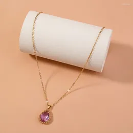 Colliers pendants Boho Vintage Fashion Choker Simple Elegant All-Match Purple Drop Drop Lace Collier zircon For Women Collar Jewelry GIF