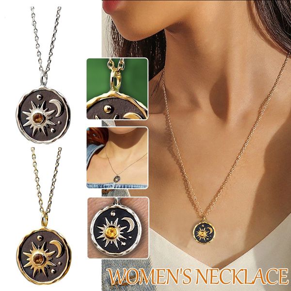 Pendentif Colliers Boho Vintage Collier Sun Moon Bijoux Memorial Cadeau Chaîne 2023 Tendance Esthétique Collares 230831