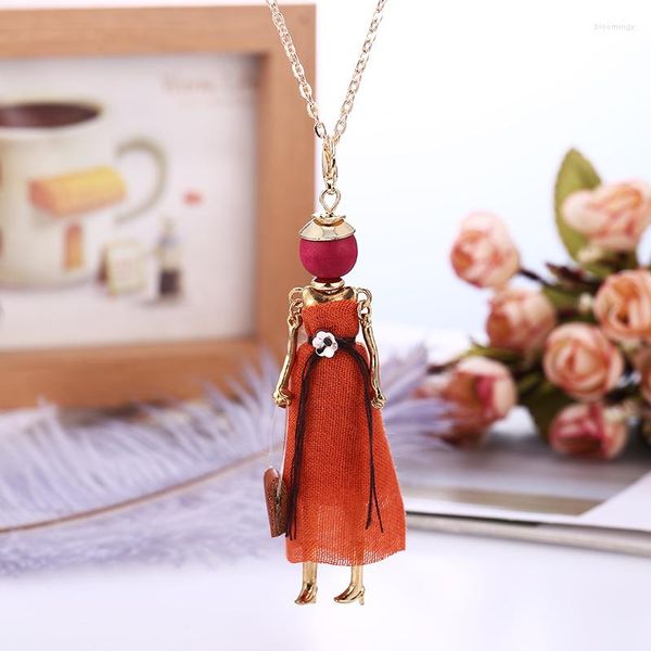 Collares pendientes Bohopan moda elegante collar de muñeca para mujer vestido naranja aleación colgantes cadena calidad suéter accesorios de joyería