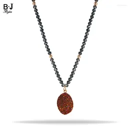 Colliers pendants bojiu femmes perle perle noire perle longue avec des décorations Durzy naturelles bijoux nks165