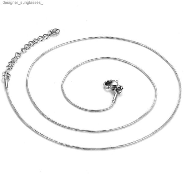 Pendentif Colliers BONISKISS 1mm en acier inoxydable rond serpent chaîne femelle collier pour femmes Chokers cou bijoux faisant des accessoires lien réglable L231218