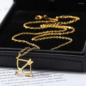 Hanger Kettingen Pijl En Boog Ketting Voor Vrouwen Mannen Rvs Boogschieten Ketting Bruiloft Sieraden Collares Para Mujer