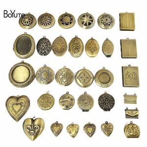 Pendentif Colliers BoYuTe Zakka DIY Bijoux faits à la main Matériaux Antique Bronze Brossé Flottant Photo Médaillon Pendentif 240330