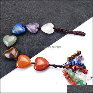 Pendentif Colliers Tressé Coeur Chakra Reiki Cristaux Guérison Pierre Pendentif Sept Chakras Énergie Ncing Poli Main Tarte Dhseller2010 Dh1Ab